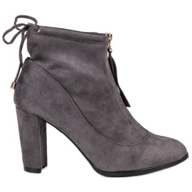 Mannika Stylische Wildlederstiefel grau