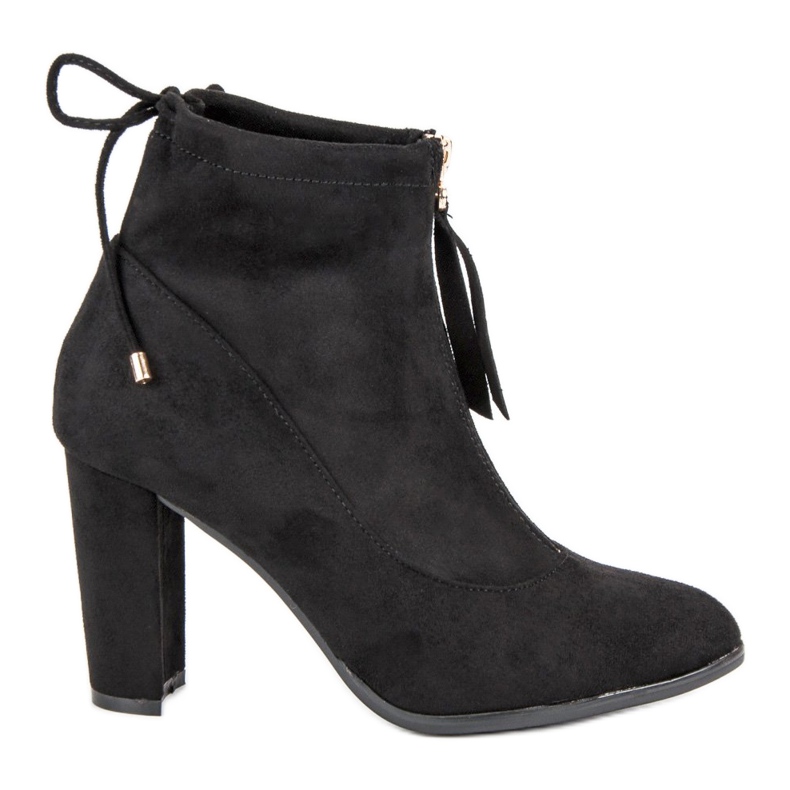 Mannika Stylische Wildlederstiefel schwarz