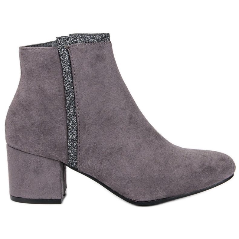 Comer Graue Stiefel mit hohen Absätzen