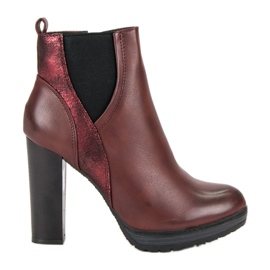 Erynn Sexy burgunderrote Stiefel