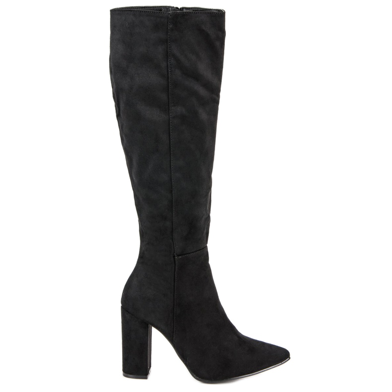 Small Swan Stiefel mit hohen Absätzen aus Wildleder schwarz