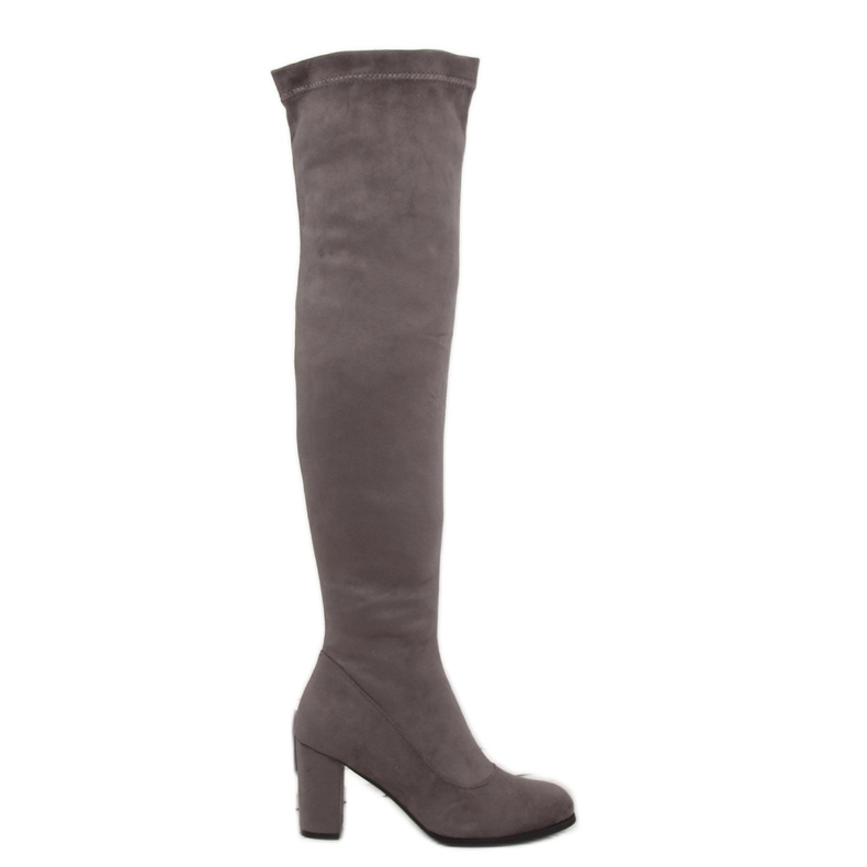 Grau Überstiefel High Heels PE187P Grau