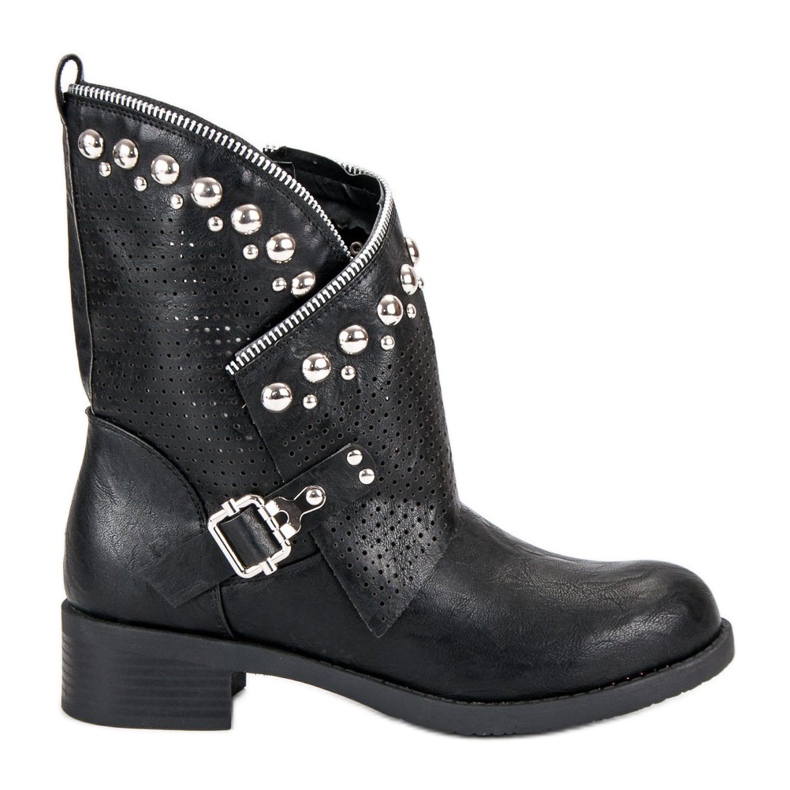 SDS Stylische Bikerstiefel schwarz