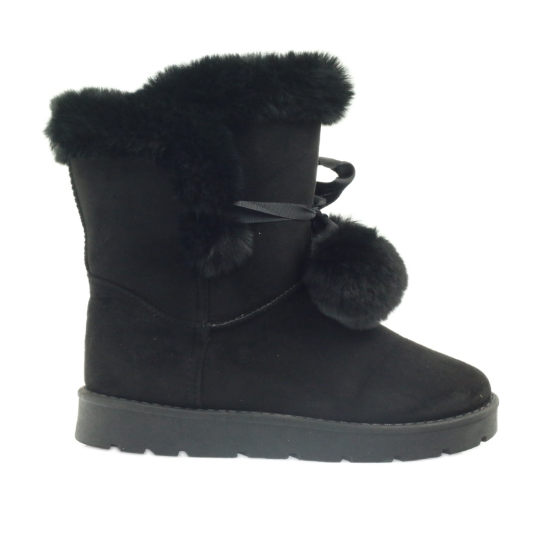 Schwarze Emusy Mukluki mit Pompon