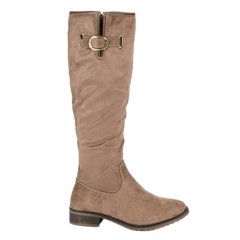 Super Me Klassische Wildlederstiefel braun