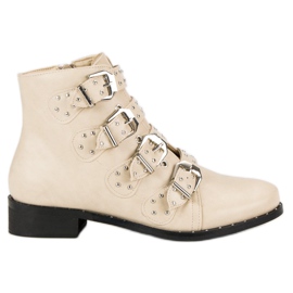 Beige Stiefel im Rock-Stil