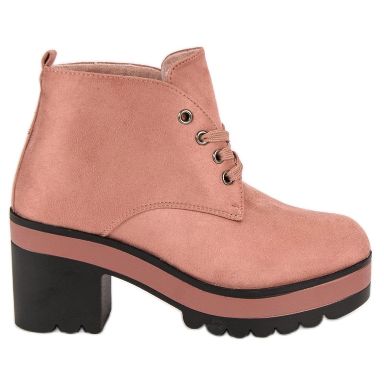 Leichte Stiefel mit hohen Absätzen rosa