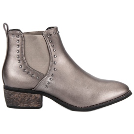 Sweet Shoes Silberne lässige Chelsea-Boots grau