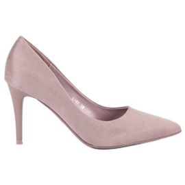 Wildleder-Absätze lila