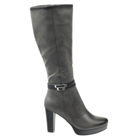 M.Daszyński Stiefel am Pfosten Daszyński AM61 schwarz grau