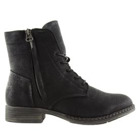 Schwarze Schnürstiefel 6177 Schwarz