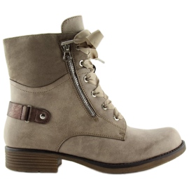 Schnürstiefel bagery beige 17103-2 Khaki