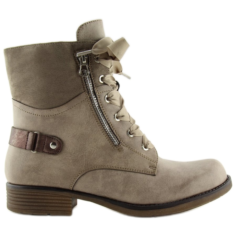 Schnürstiefel bagery beige 17103-2 Khaki