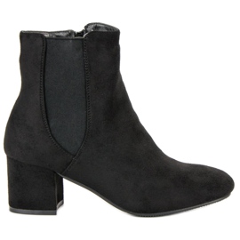 Top Shoes Stiefeletten aus Wildleder mit hohem Absatz schwarz