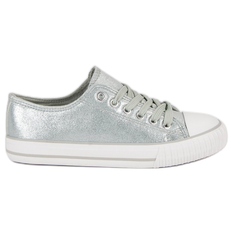 Silberne Turnschuhe grau