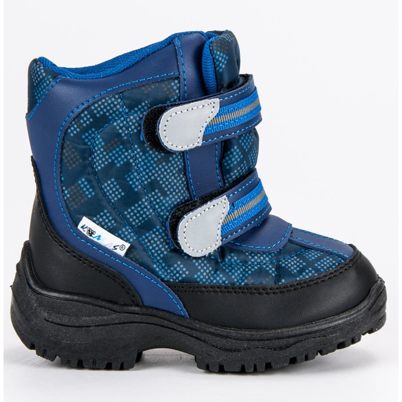 Warme Velcro Schneestiefel blau