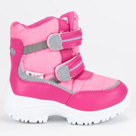 Warme Velcro Schneestiefel rosa