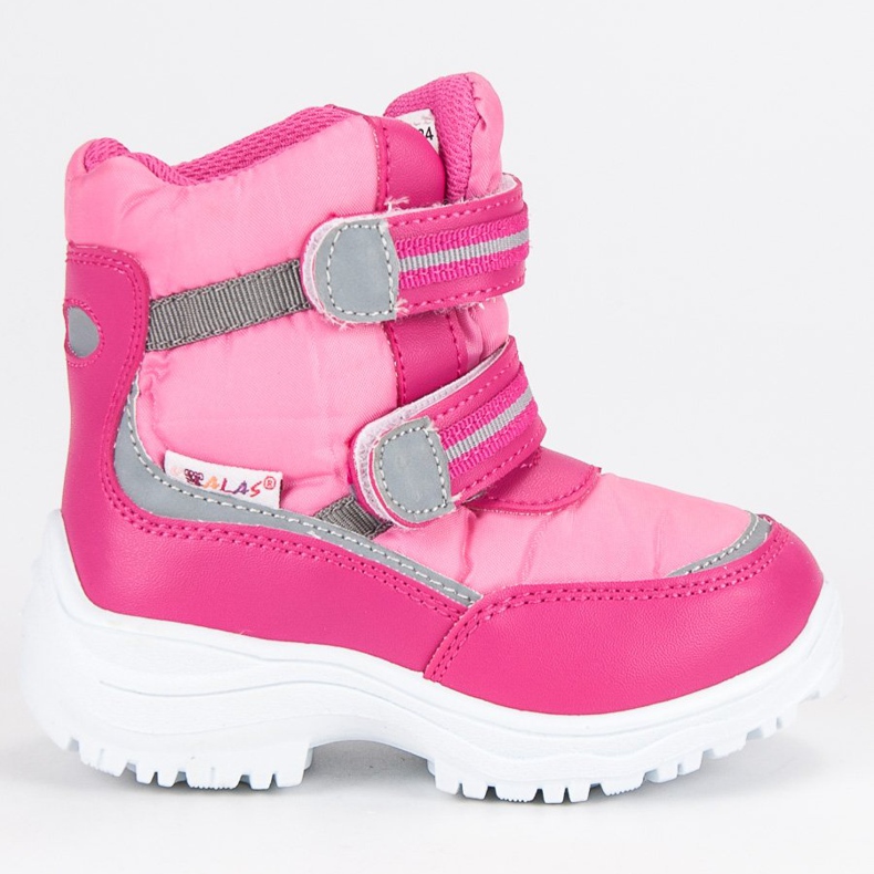 Warme Velcro Schneestiefel rosa