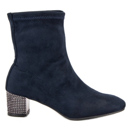 Kylie Marineblaue Stiefel zum Hineinschlüpfen