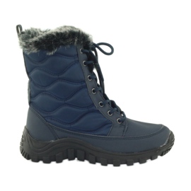 Sport-Schneestiefel auf Fell DK navy blau
