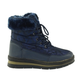 Sport-Schneestiefel auf Fell DK navy blau