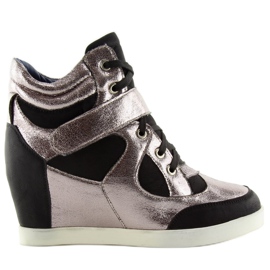 Schwarze isolierte Sneaker 2355 BLACK / SILVER grau