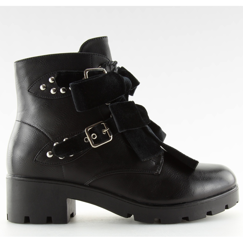 Schwarze Stiefel mit Nieten schwarz A1208 schwarz