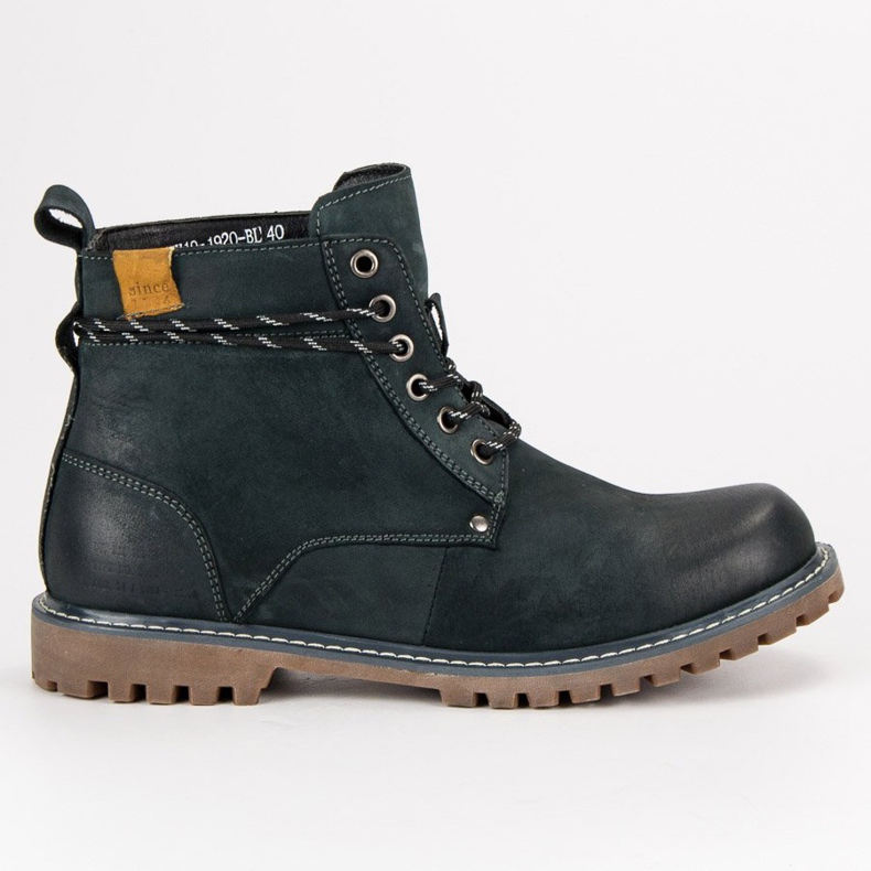 Wolski Herren Stiefel aus Leder blau