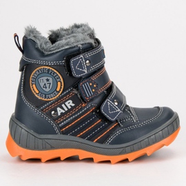 American Club Warme amerikanische Samtstiefel navy blau