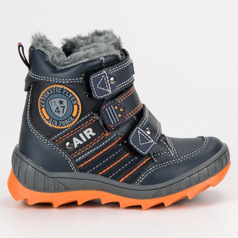 American Club Warme amerikanische Samtstiefel navy blau