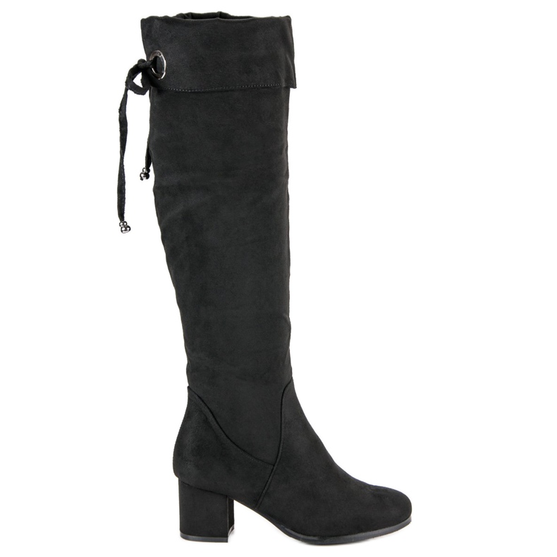 Schwarze Wildlederstiefel