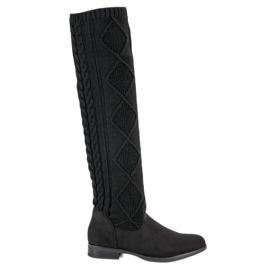 Seastar Stylische flache Stiefel schwarz