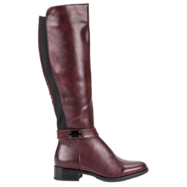 VINCEZA kastanienbraune Stiefel rot