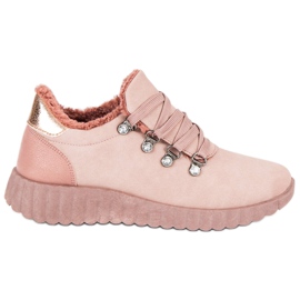 Kylie Wildleder Sneakers rosa