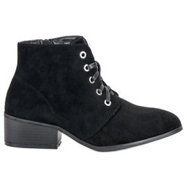 Gebundene schwarze Stiefeletten