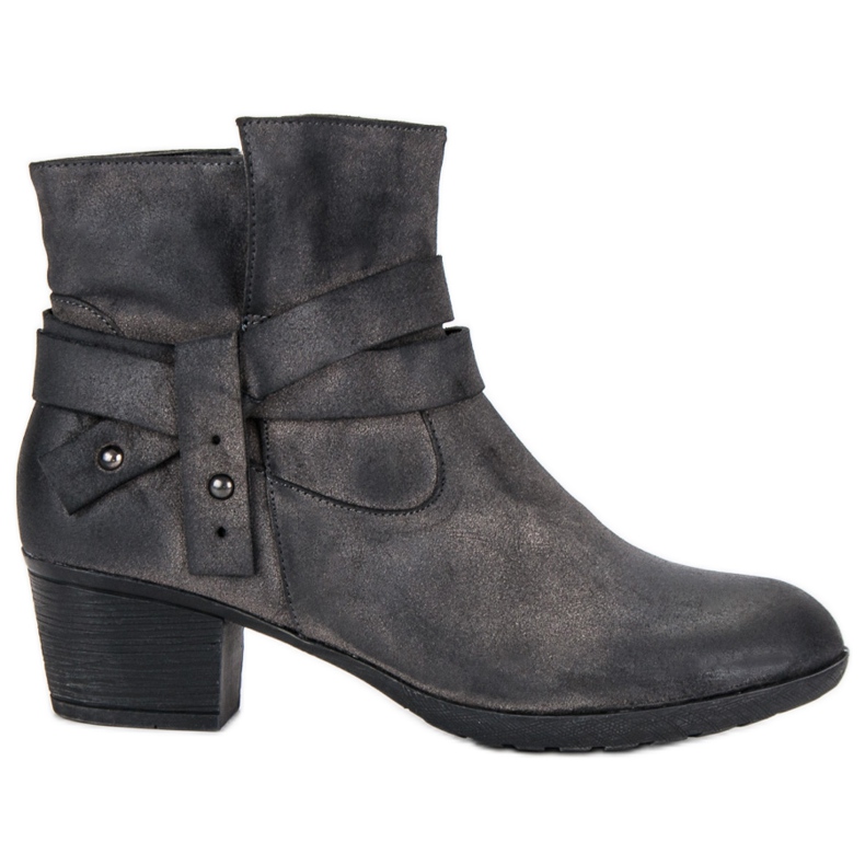 Stiefel mit hohem Absatz grau