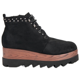 Kylie Keilstiefel aus Wildleder schwarz