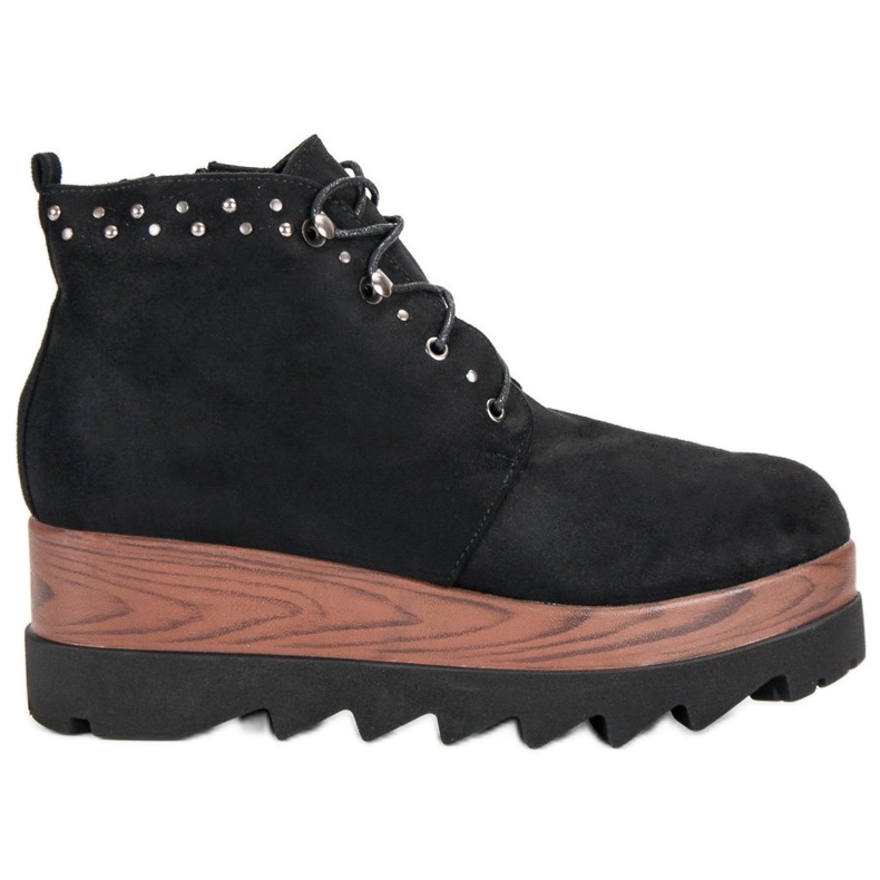 Kylie Keilstiefel aus Wildleder schwarz