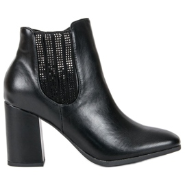 Kylie Elegante Stiefel auf einem Pfosten schwarz