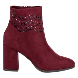 Kylie Elegante burgunderrote Stiefel mehrfarbig