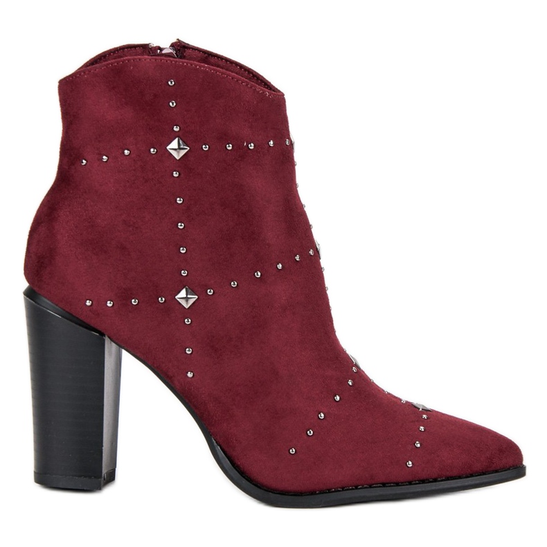 Kylie Burgunderrote Wildlederstiefel mehrfarbig