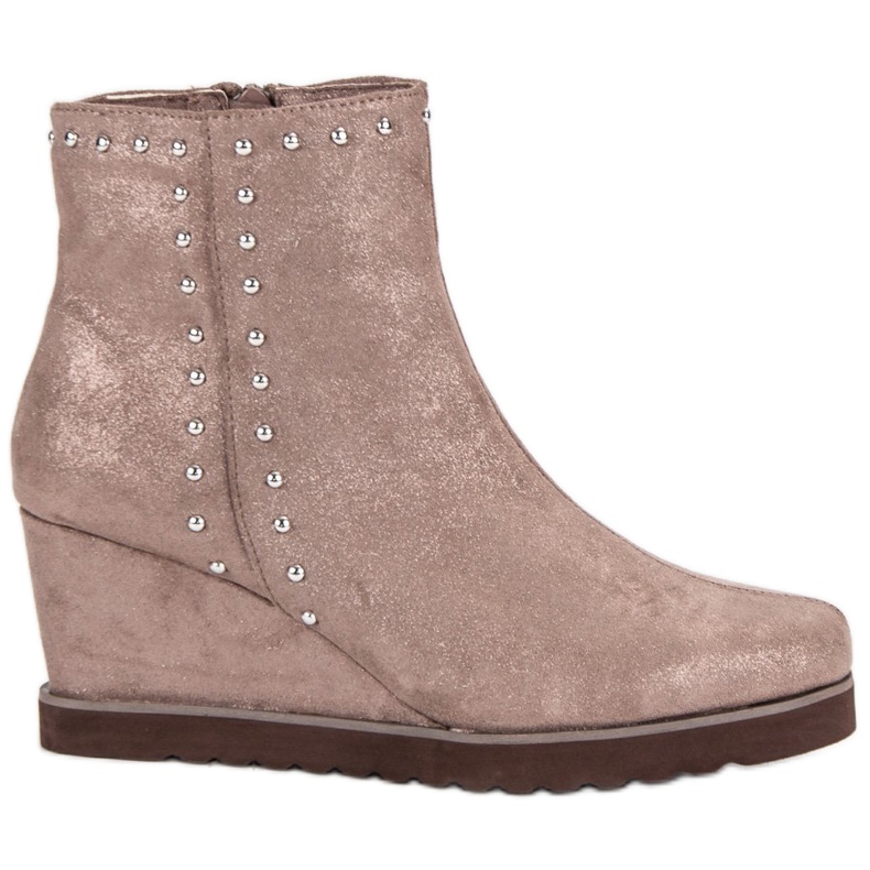 Kylie Beige Stiefel auf einem Keil