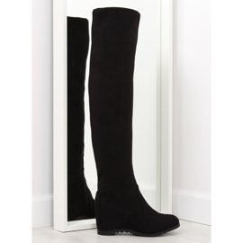 Schwarze Keilstiefel 0-68 schwarz