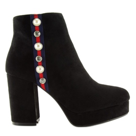 Schwarz YQ208 Schwarze Plateaustiefel