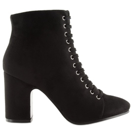 Stiefel mit stabilem Absatz schwarz SP03 Black