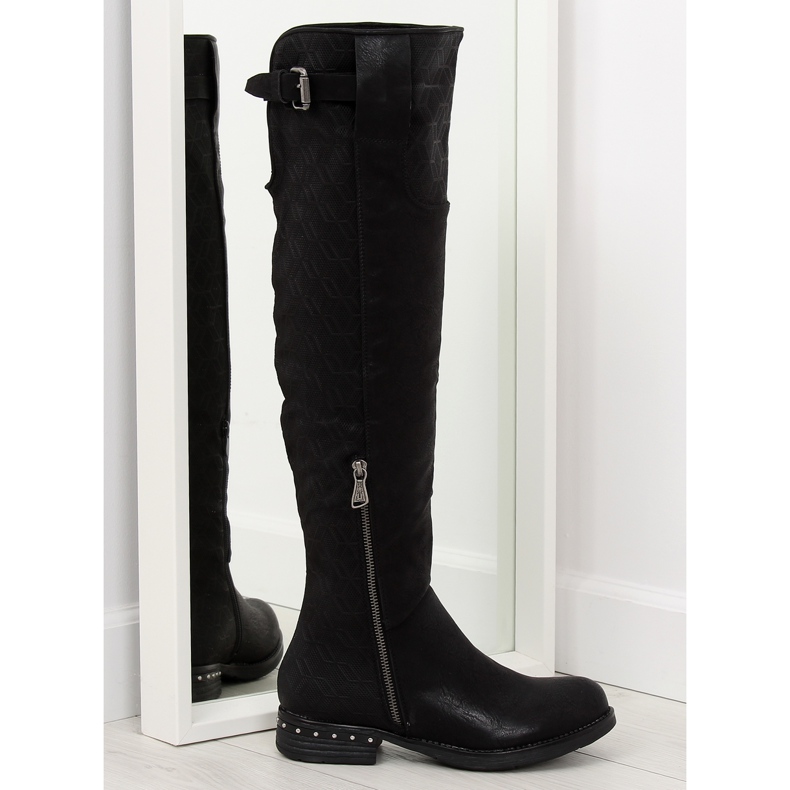 Schwarze Damenstiefel 228-PG schwarz