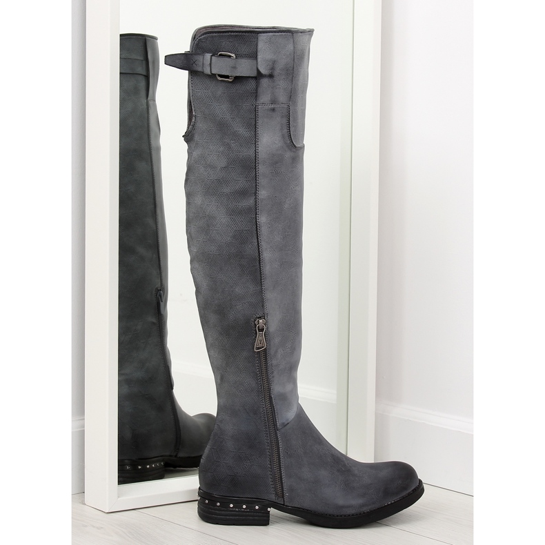 Damen Reitstiefel grau 228-PG grau