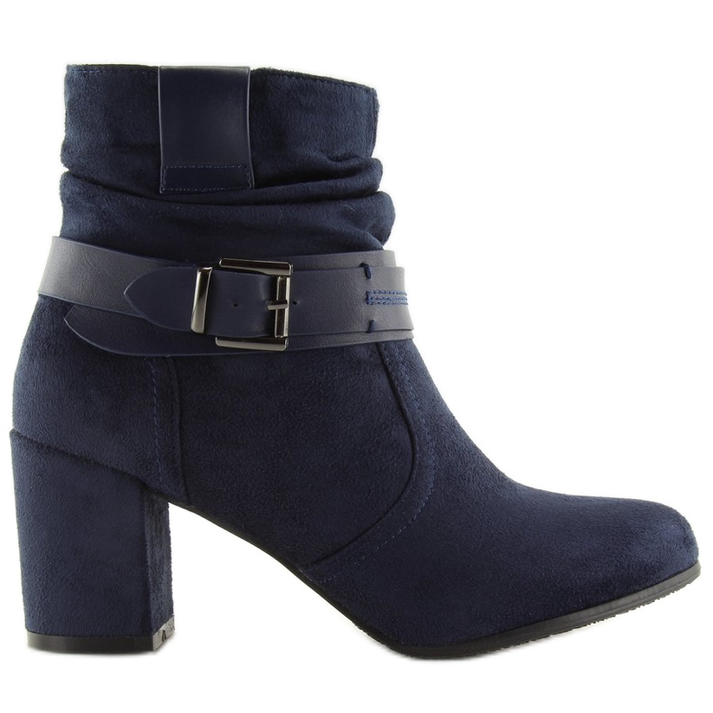 Marineblaue Stiefel mit hohen Absätzen 99-129 Blau navy blau