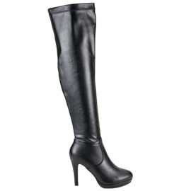 Small Swan Overknee-Stiefel schwarz