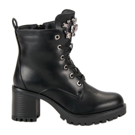 Kylie Gebundene Stiefel am Pfosten schwarz